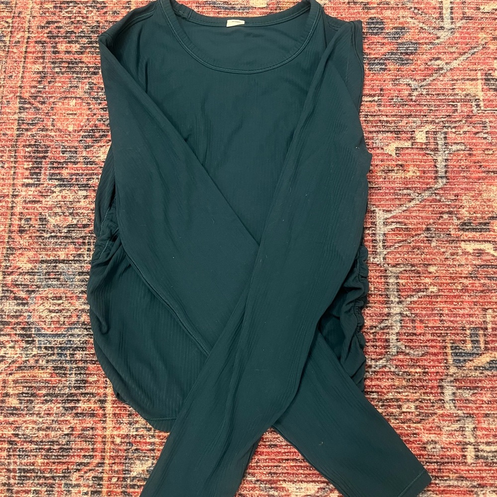lululemon Long Sleeve Top Ribbed Nulu Top Teal Size 4 Small